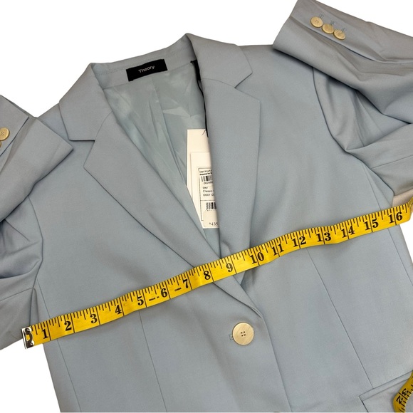 Theory Women's Stretch Wool Carissa Blazer in Sky Blue Size 4 - Picture 8 of 10